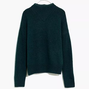 NTW Madewell Dillon Mockneck Pullover Sweater Heather Spruce